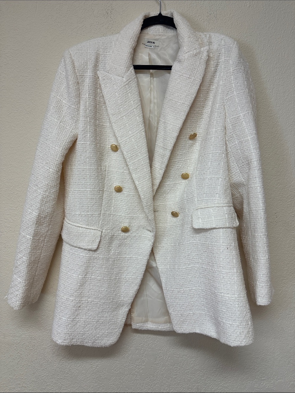 Jason Wu womans Classic Double-Breasted Tweed Blazer size M